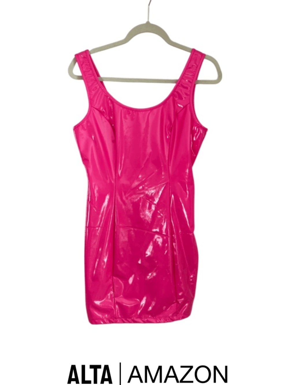 Pink Vinyl Tank Dress -